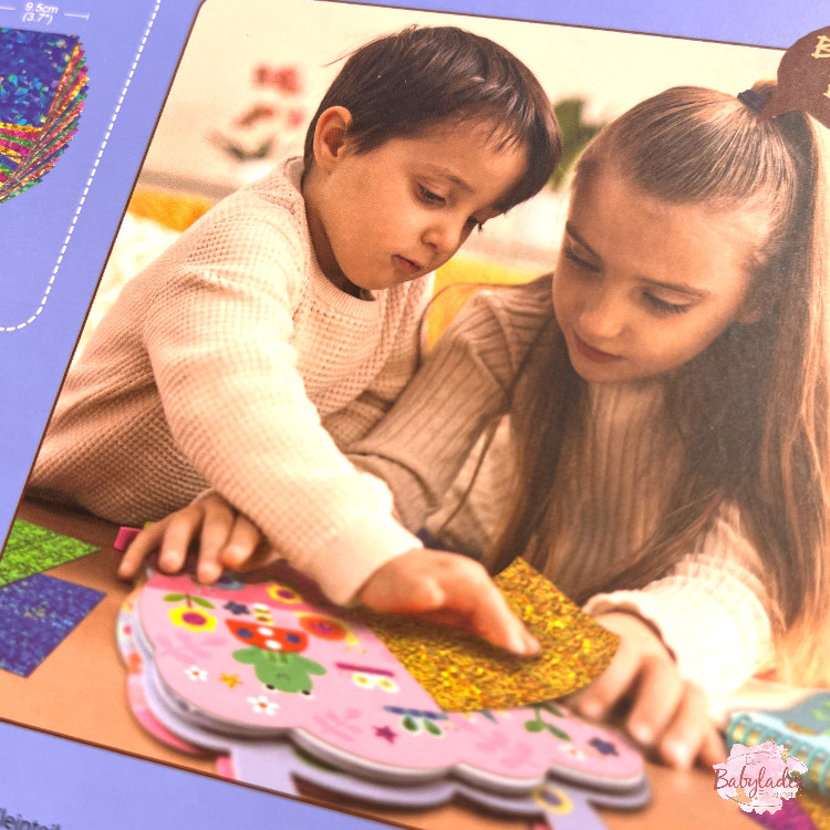 Glitzerndes Folienbastelbuch ab 3 Jahren - Kreativer Bastelspaß mit Einhorn- und Weltraum-Motiven